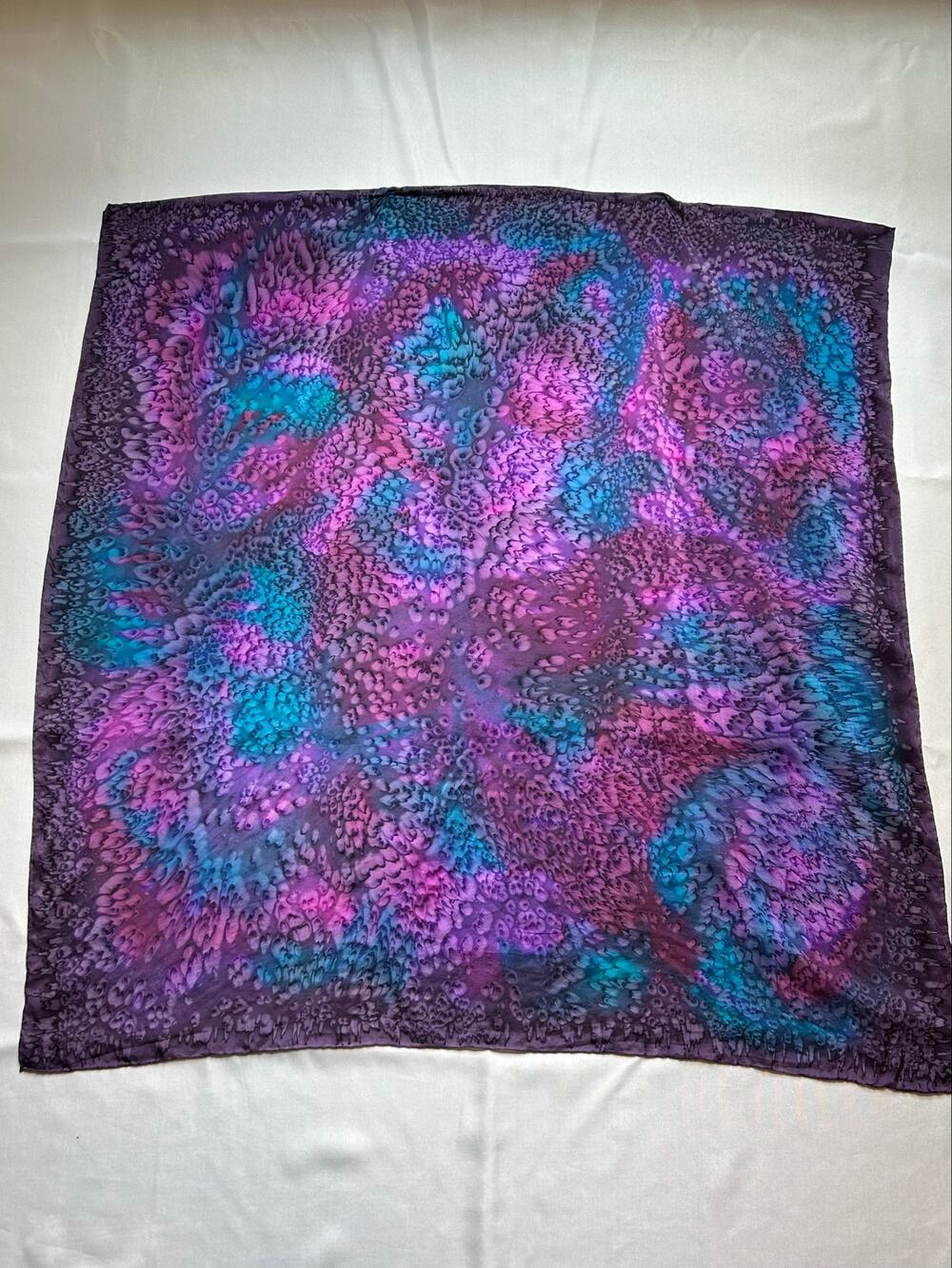 Women's Square Scarf Purple Blue Pink 33" X 35"